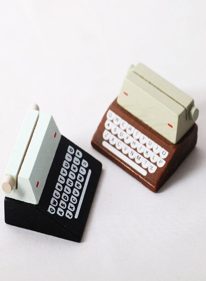 BCOATH Miniature Dollhouse Typewriter Model Retro Mini Typewriter Decor Vintage Style Small Scale Home Office Accessory - Image 4